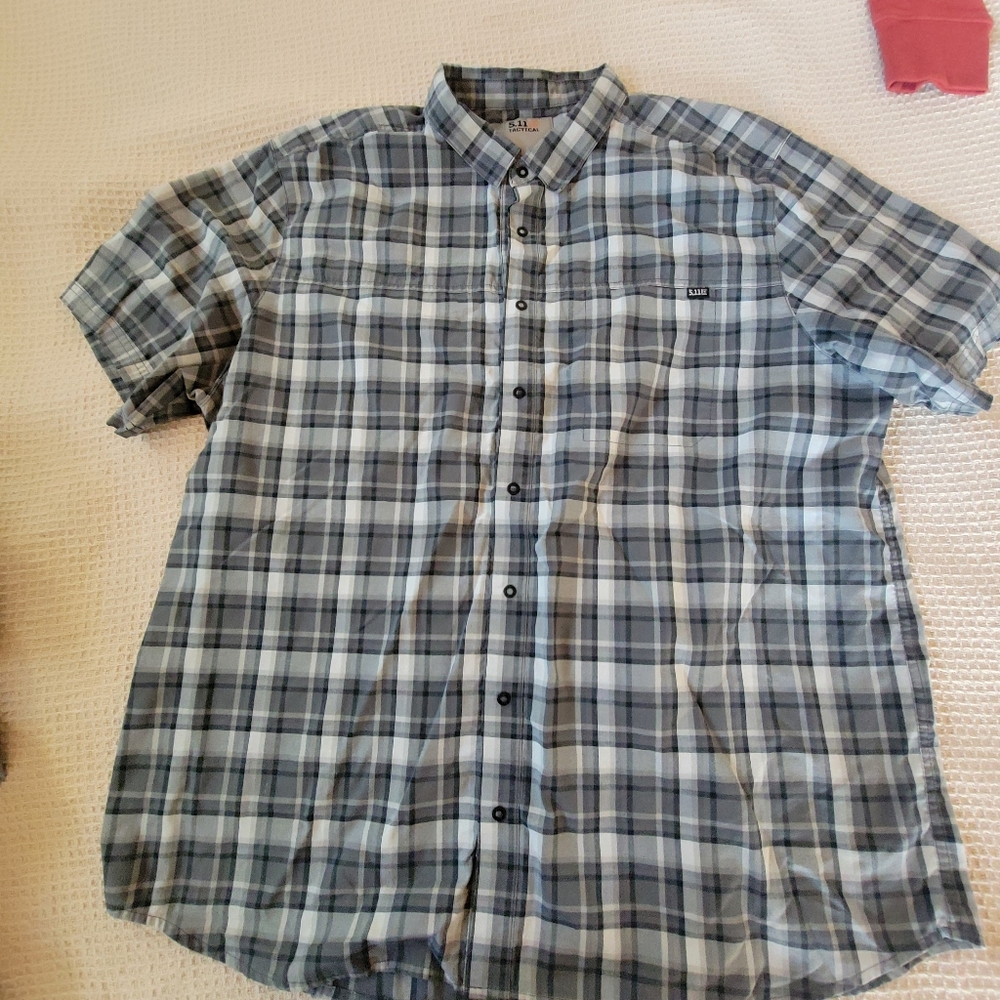 5.11 Tactical Gray and Black Plaid Shirt